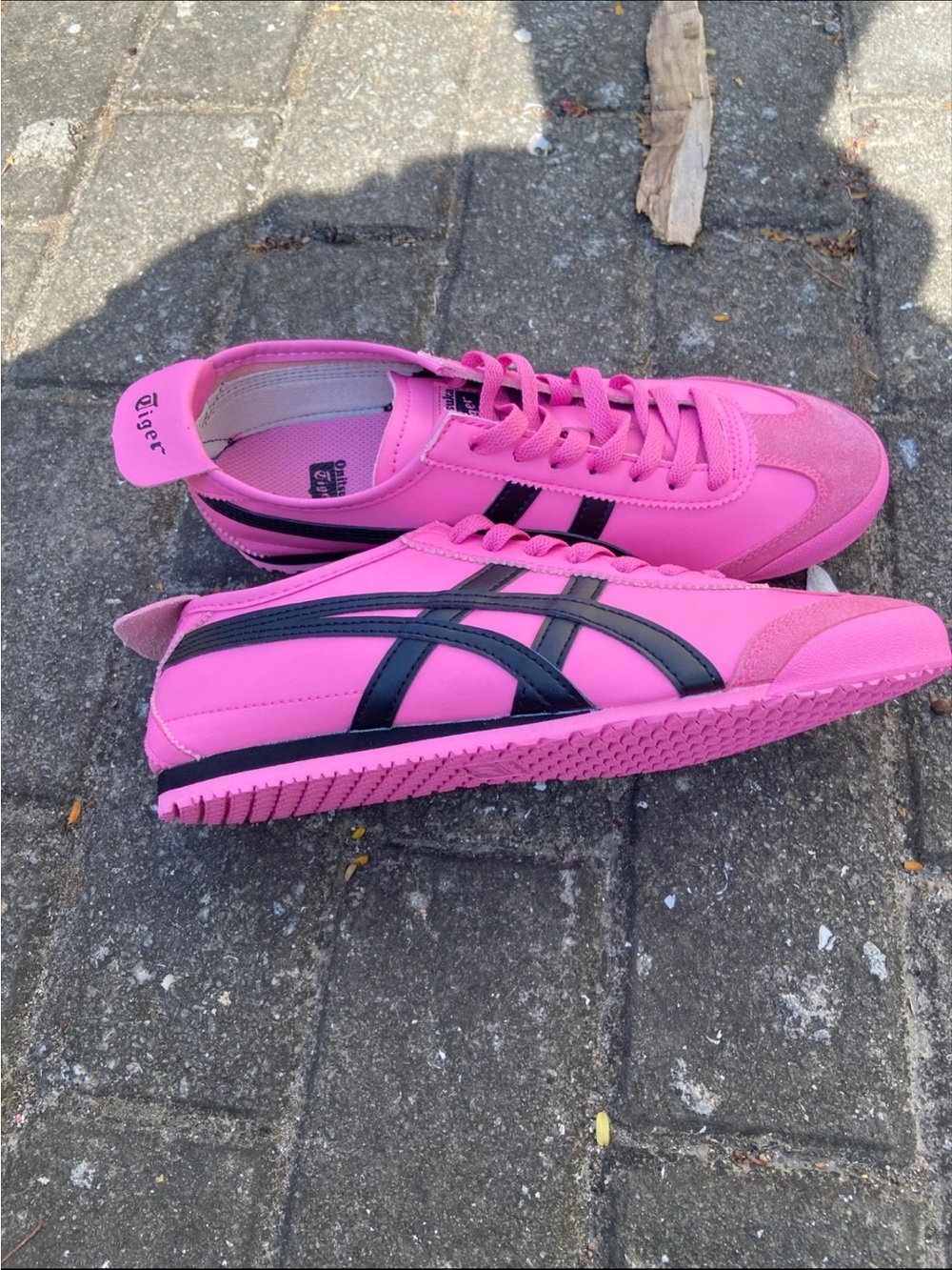 Onitsuka Tiger by Asics Women's Pink Sneakers with Black Stripes